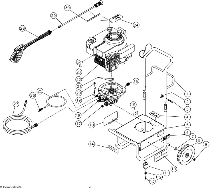 MITM CV-2000 pressure washer replacement parts